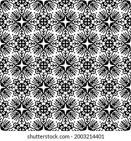 floral seamless pattern background.Geometric ornament for wallpapers and backgrounds. Black and white 

pattern. 
