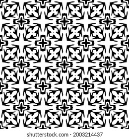 floral seamless pattern background.Geometric ornament for wallpapers and backgrounds. Black and white 

pattern. 
