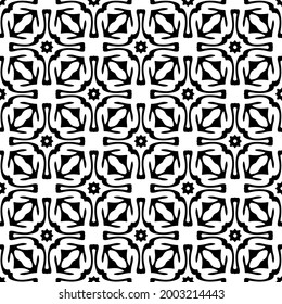 floral seamless pattern background.Geometric ornament for wallpapers and backgrounds. Black and white 

pattern. 
