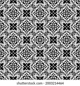 floral seamless pattern background.Geometric ornament for wallpapers and backgrounds. Black and white 

pattern. 
