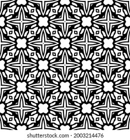 floral seamless pattern background.Geometric ornament for wallpapers and backgrounds. Black and white 

pattern. 
