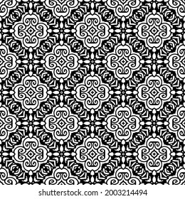 floral seamless pattern background.Geometric ornament for wallpapers and backgrounds. Black and white 

pattern. 