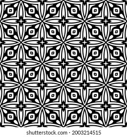 floral seamless pattern background.Geometric ornament for wallpapers and backgrounds. Black and white 

pattern. 
