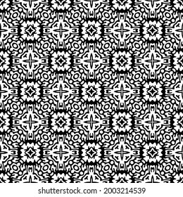 floral seamless pattern background.Geometric ornament for wallpapers and backgrounds. Black and white 

pattern.