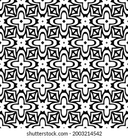 floral seamless pattern background.Geometric ornament for wallpapers and backgrounds. Black and white 

pattern. 
