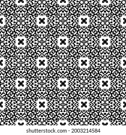 fondo de patrón sin costuras floral.Ornamento geométrico para fondos de paredes y fondos. Negro y blanco 

patrón.