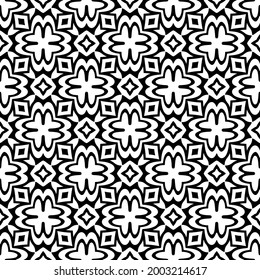 floral seamless pattern background.Geometric ornament for wallpapers and backgrounds. Black and white 

pattern. 
