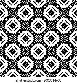 floral seamless pattern background.Geometric ornament for wallpapers and backgrounds. Black and white 

pattern. 
