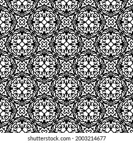 floral seamless pattern background.Geometric ornament for wallpapers and backgrounds. Black and white 

pattern. 
