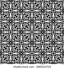 floral seamless pattern background.Geometric ornament for wallpapers and backgrounds. Black and white 

pattern.