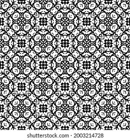 fondo de patrón sin costuras floral.Ornamento geométrico para fondos de paredes y fondos. Negro y blanco 

patrón.