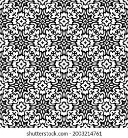 floral seamless pattern background.Geometric ornament for wallpapers and backgrounds. Black and white 

pattern.