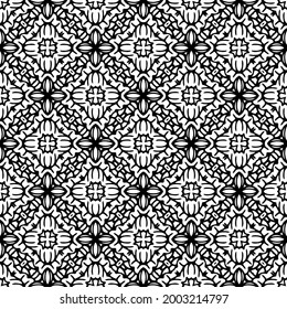 floral seamless pattern background.Geometric ornament for wallpapers and backgrounds. Black and white 

pattern. 
