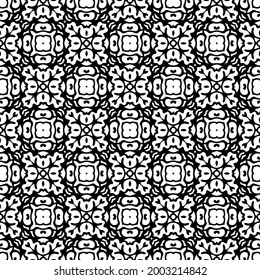 floral seamless pattern background.Geometric ornament for wallpapers and backgrounds. Black and white 

pattern. 
