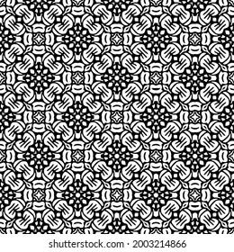 floral seamless pattern background.Geometric ornament for wallpapers and backgrounds. Black and white 

pattern. 

