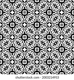 floral seamless pattern background.Geometric ornament for wallpapers and backgrounds. Black and white 

pattern. 
