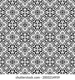 floral seamless pattern background.Geometric ornament for wallpapers and backgrounds. Black and white 

pattern.