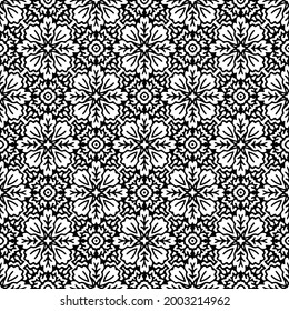 fondo de patrón sin costuras floral.Ornamento geométrico para fondos de paredes y fondos. Negro y blanco 

patrón.