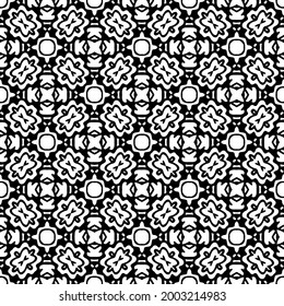 floral seamless pattern background.Geometric ornament for wallpapers and backgrounds. Black and white 

pattern. 
