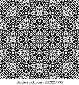 fondo de patrón sin costuras floral.Ornamento geométrico para fondos de paredes y fondos. Negro y blanco 

patrón. 
