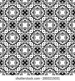 floral seamless pattern background.Geometric ornament for wallpapers and backgrounds. Black and white 

pattern. 
