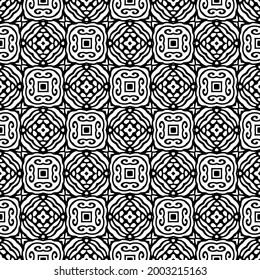 Blumenmuster nahtloser Hintergrund.Geometrisches Ornament für Bildschirmhintergründe und Hintergründe. Schwarz-Weiß 

Muster. 
