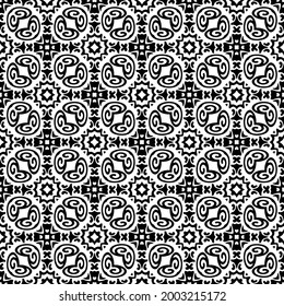 floral seamless pattern background.Geometric ornament for wallpapers and backgrounds. Black and white 

pattern. 
