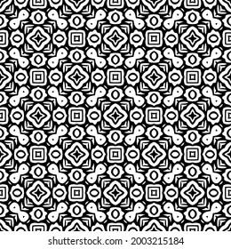 floral seamless pattern background.Geometric ornament for wallpapers and backgrounds. Black and white 

pattern. 
