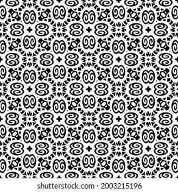 floral seamless pattern background.Geometric ornament for wallpapers and backgrounds. Black and white 

pattern. 
