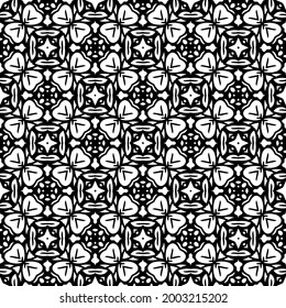 fondo de patrón sin costuras floral.Ornamento geométrico para fondos de paredes y fondos. Negro y blanco 

patrón. 
