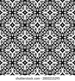 floral seamless pattern background.Geometric ornament for wallpapers and backgrounds. Black and white 

pattern. 

