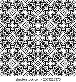 floral seamless pattern background.Geometric ornament for wallpapers and backgrounds. Black and white 

pattern. 
