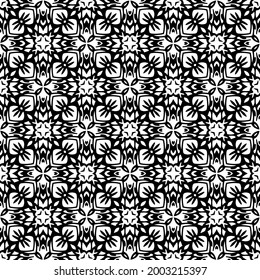 fondo de patrón sin costuras floral.Ornamento geométrico para fondos de paredes y fondos. Negro y blanco 

patrón. 

