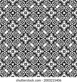 floral seamless pattern background.Geometric ornament for wallpapers and backgrounds. Black and white 

pattern. 
