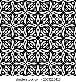 fondo de patrón sin costuras floral.Ornamento geométrico para fondos de paredes y fondos. Negro y blanco 

patrón. 
