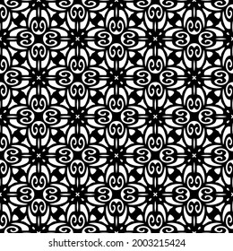 fondo de patrón sin costuras floral.Ornamento geométrico para fondos de paredes y fondos. Negro y blanco 

patrón. 
