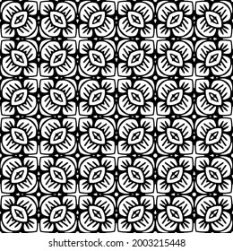 floral seamless pattern background.Geometric ornament for wallpapers and backgrounds. Black and white 

pattern. 
