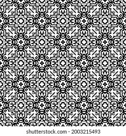 fondo de patrón sin costuras floral.Ornamento geométrico para fondos de paredes y fondos. Patrón blanco y negro. 
