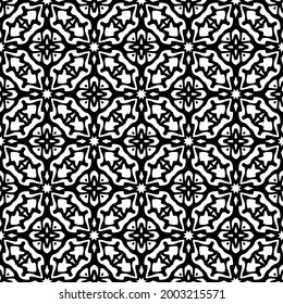 floral seamless pattern background.Geometric ornament for wallpapers and backgrounds. Black and white 

pattern. 
