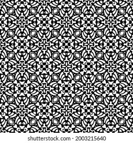 fondo de patrón sin costuras floral.Ornamento geométrico para fondos de paredes y fondos. Negro y blanco 

patrón. 

