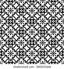 floral seamless pattern background.Geometric ornament for wallpapers and backgrounds. Black and white 

pattern. 
