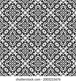 floral seamless pattern background.Geometric ornament for wallpapers and backgrounds. Black and white 

pattern. 
