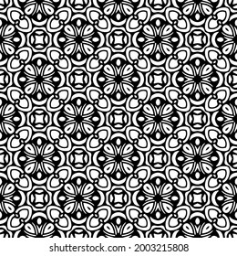 fondo de patrón sin costuras floral.Ornamento geométrico para fondos de paredes y fondos. Negro y blanco 

patrón. 