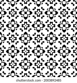 fondo de patrón sin costuras floral.Ornamento geométrico para fondos de paredes y fondos. Negro y blanco 

patrón. 