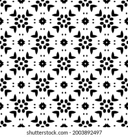 floral seamless pattern background.Geometric ornament for wallpapers and backgrounds. Black and white 

pattern. 