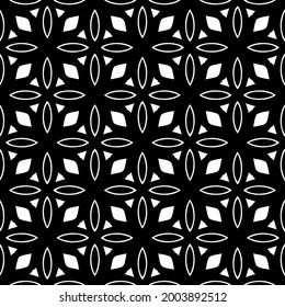 floral seamless pattern background.Geometric ornament for wallpapers and backgrounds. Black and white 

pattern. 
