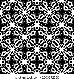 floral seamless pattern background.Geometric ornament for wallpapers and backgrounds. Black and white 

pattern. 