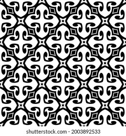 fondo de patrón sin costuras floral.Ornamento geométrico para fondos de paredes y fondos. Negro y blanco 

patrón. 