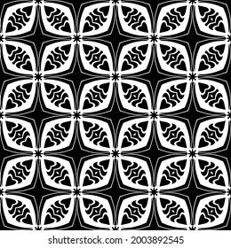 fondo de patrón sin costuras floral.Ornamento geométrico para fondos de paredes y fondos. Negro y blanco 

patrón. 