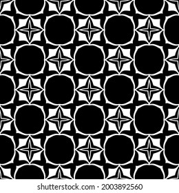 floral seamless pattern background.Geometric ornament for wallpapers and backgrounds. Black and white 

pattern. 